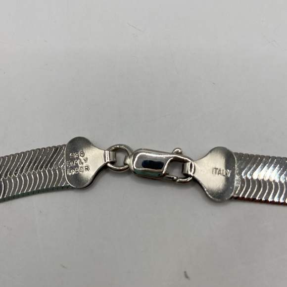 Sterling Silver Herringbone Necklace 3/8”W 20”L - Picture 6 of 12